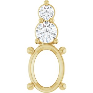 14K Yellow Gold 8x6 mm Oval 1/5 CTW Natural Diamond Semi-Set Pendant – image 2