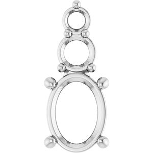 Platinum 8x6 mm Oval Pendant Mounting – image 2