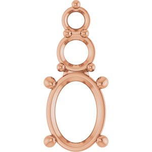 10K Rose Gold 8x6 mm Oval Pendant Mounting – image 2