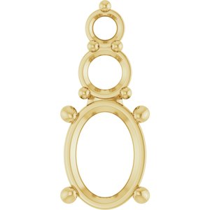 14K Yellow Gold 8x6 mm Oval Pendant Mounting – image 2