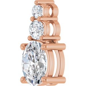 10K Rose Gold 8x6 mm Oval Pendant Mounting – image 3
