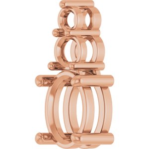 10K Rose Gold 8x6 mm Oval Pendant Mounting – image 4