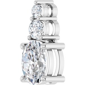 Platinum 8x6 mm Oval 1/5 CTW Natural Diamond Semi-Set Pendant – image 3