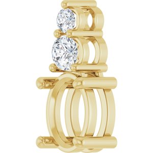 14K Yellow Gold 8x6 mm Oval 1/5 CTW Natural Diamond Semi-Set Pendant – image 4