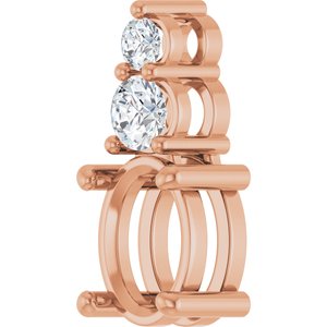 14K Rose Gold 8x6 mm Oval 1/5 CTW Lab-Grown Diamond Semi-Set Pendant – image 4