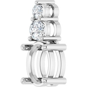 Platinum 8x6 mm Oval 1/5 CTW Natural Diamond Semi-Set Pendant – image 4
