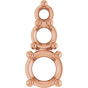 10K Rose Gold 3.75 mm Round Pendant Mounting – image 2