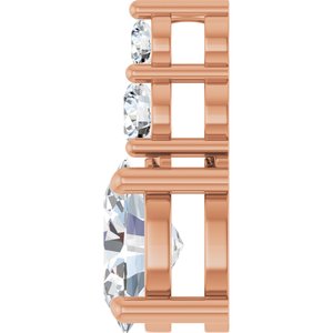 14K Rose Gold 8x6 mm Oval 1/5 CTW Lab-Grown Diamond Semi-Set Pendant – image 5