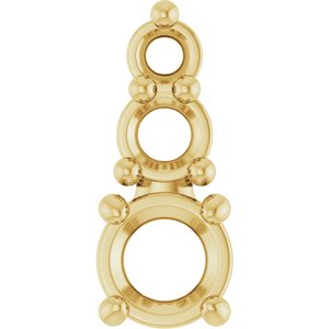 18K Yellow Gold 3 mm Round Pendant Mounting – image 2