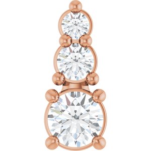 14K Rose Gold 3 mm Round Pendant Mounting