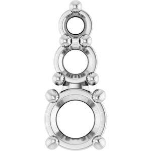 10K White Gold 3 mm Round Pendant Mounting – image 2