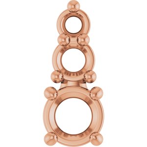 14K Rose Gold 3 mm Round Pendant Mounting – image 2
