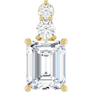 18K Yellow Gold 10x8 mm Emerald Pendant Mounting