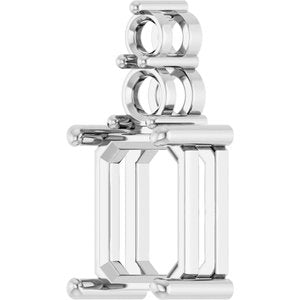 14K X1 White Gold 10x8 mm Emerald Pendant Mounting – image 4