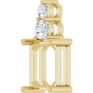 14K Yellow Gold 10x8 mm Emerald 1/3 CTW Lab-Grown Diamond Semi-Set Pendant – image 4