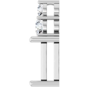 14K White Gold 10x8 mm Emerald 1/3 CTW Natural Diamond Semi-Set Pendant – image 6