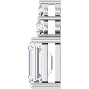 14K X1 White Gold 10x8 mm Emerald Pendant Mounting – image 5