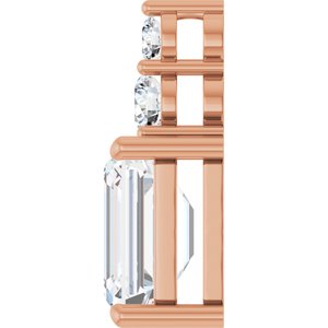 14K Rose Gold 10x8 mm Emerald 1/3 CTW Natural Diamond Semi-Set Pendant – image 5