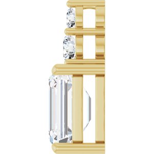 14K Yellow Gold 10x8 mm Emerald 1/3 CTW Lab-Grown Diamond Semi-Set Pendant – image 5
