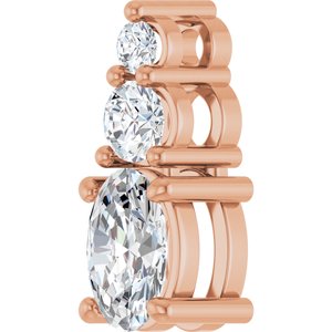 18K Rose Gold 6x4 mm Oval Pendant Mounting – image 3