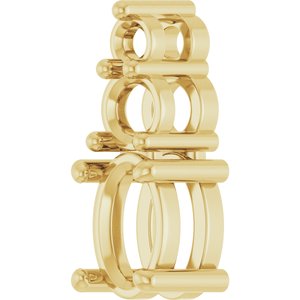 10K Yellow Gold 6x4 mm Oval Pendant Mounting – image 4