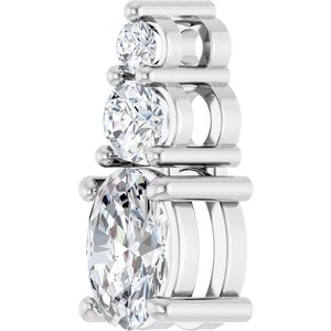 10K White Gold 6x4 mm Oval Pendant Mounting – image 3