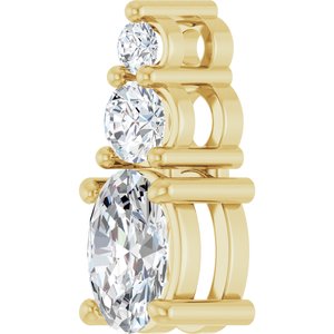 14K Yellow Gold 6x4 mm Oval Pendant Mounting – image 3