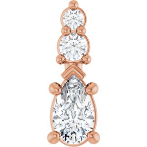 10K Rose Gold 5x3 mm Pear Pendant Mounting
