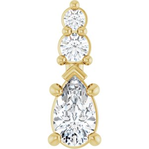 14K Yellow Gold 5x3 mm Pear Pendant Mounting