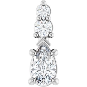 18K White Gold 5x3 mm Pear Pendant Mounting
