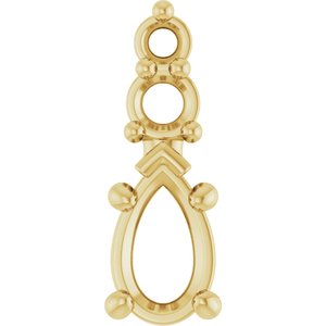 18K Yellow Gold 5x3 mm Pear Pendant Mounting – image 2