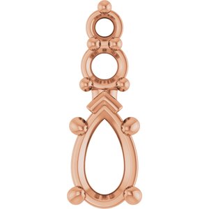 10K Rose Gold 5x3 mm Pear Pendant Mounting – image 2