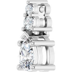 14K X1 White Gold 5x3 mm Pear Pendant Mounting – image 3