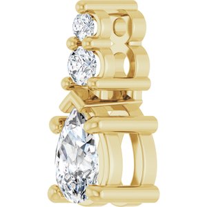 10K Yellow Gold 5x3 mm Pear Pendant Mounting – image 3
