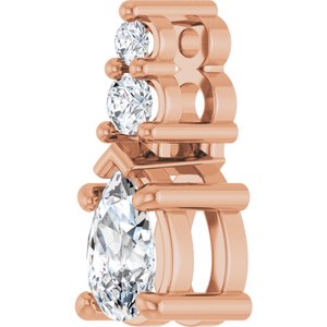 18K Rose Gold 5x3 mm Pear Pendant Mounting – image 3