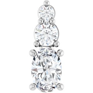Platinum 6x4 mm Oval Pendant Mounting