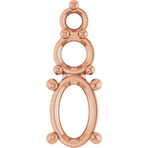 18K Rose Gold 6x4 mm Oval Pendant Mounting – image 2