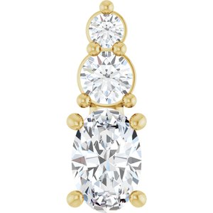 10K Yellow Gold 6x4 mm Oval Pendant Mounting