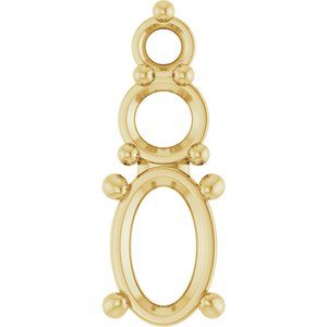 10K Yellow Gold 6x4 mm Oval Pendant Mounting – image 2