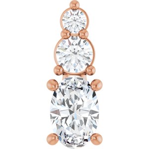 14K Rose Gold 6x4 mm Oval Pendant Mounting