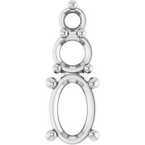 14K White Gold 6x4 mm Oval Pendant Mounting – image 2