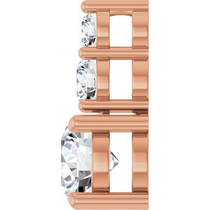 14K Rose Gold 6.5 mm Round 1/3 CTW Natural Diamond Semi-Set Pendant – image 5