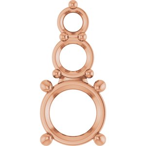 10K Rose Gold 6.5 mm Round Pendant Mounting – image 2