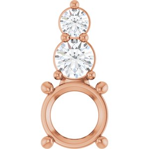 14K Rose Gold 6.5 mm Round 1/3 CTW Natural Diamond Semi-Set Pendant – image 2