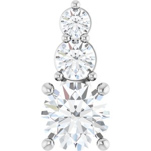 14K White Gold 6.5 mm Round Pendant Mounting