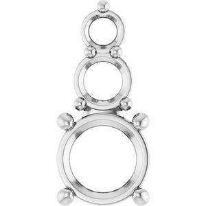 18K White Gold 6.5 mm Round Pendant Mounting – image 2
