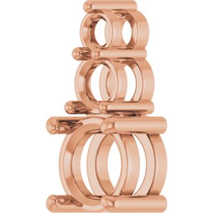 10K Rose Gold 6.5 mm Round Pendant Mounting – image 4