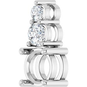 Platinum 6.5 mm Round 1/3 CTW Natural Diamond Semi-Set Pendant – image 4