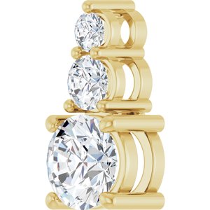 14K Yellow Gold 6.5 mm Round 1/3 CTW Natural Diamond Semi-Set Pendant – image 3