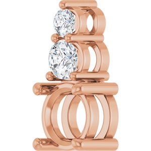 14K Rose Gold 6.5 mm Round 1/4 CTW Lab-Grown Diamond Semi-Set Pendant – image 4